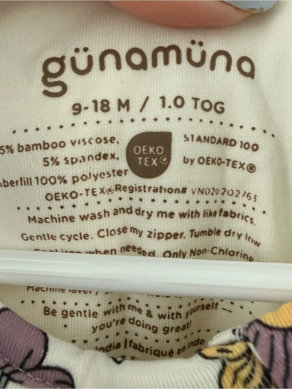 NWT günamüna Mauve white Floral Sleep‎ Bag sleep sack for Babies